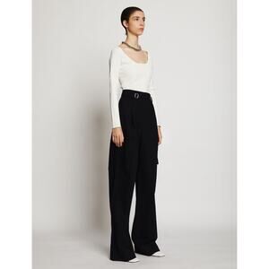NEW PROENZA SCHOULER WHITE LABEL WOMEN'S BLACK SLASH POCKET BELTED DRESS PANTS 4